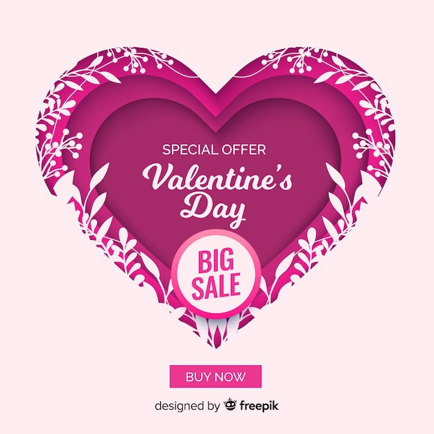 Vector gratuito hermoso fondo de rebajas del día de san valentin