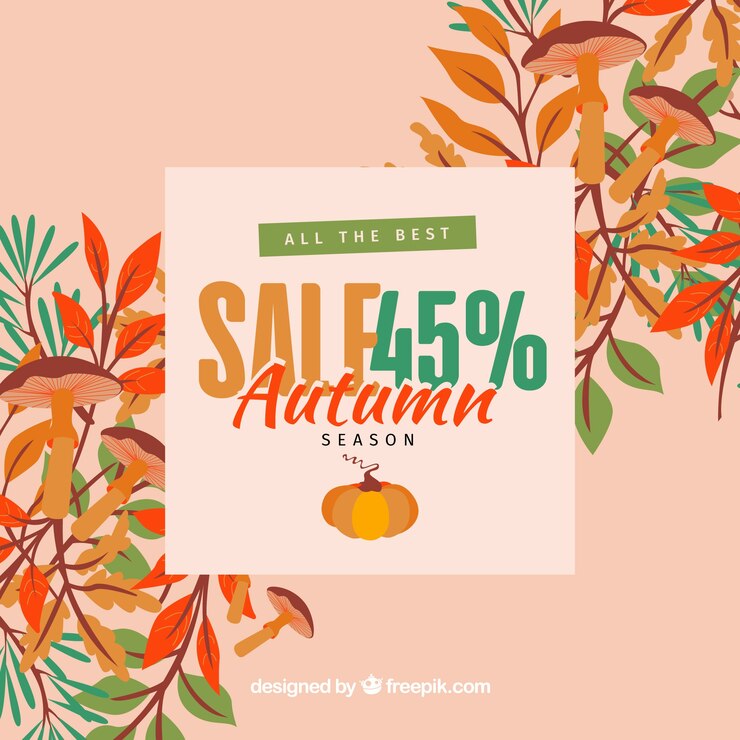 Vector gratuito hermoso fondo de rebajas de otoño