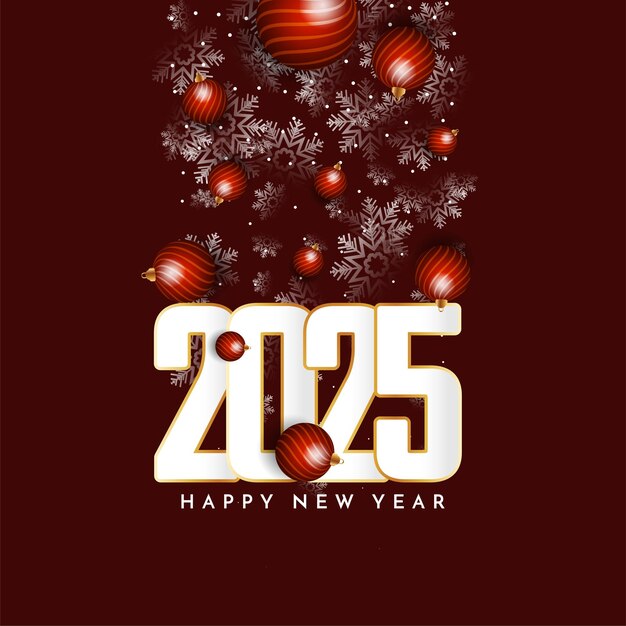 Hermoso fondo de la tarjeta de celebración de Feliz Año Nuevo 2025