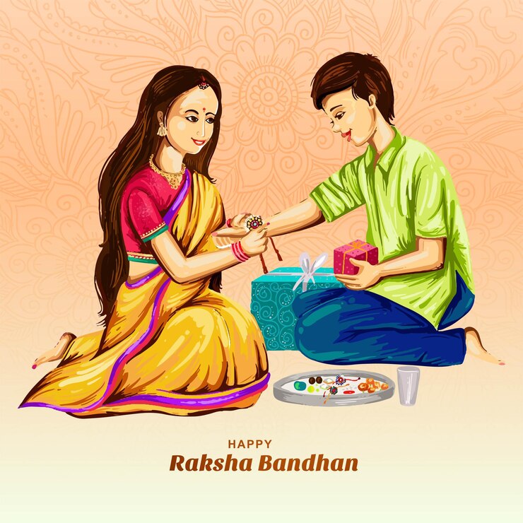 Vector gratuito hermoso fondo de la tarjeta de celebración de raksha bandhan
