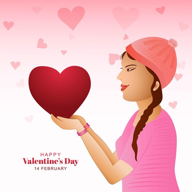 Vector gratuito hermoso fondo de tarjeta conceptual para el día de san valentín