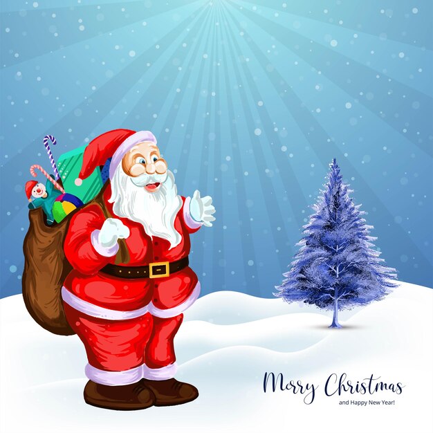 El hermoso fondo de la tarjeta de Navidad de Santa Claus
