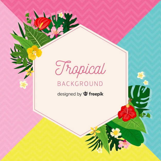 Vector gratuito hermoso fondo tropical