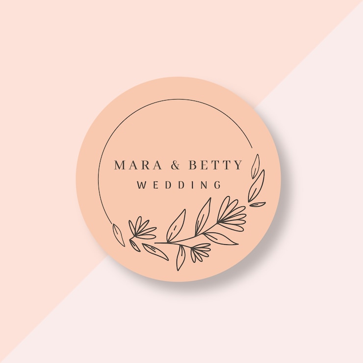 Vector gratuito hermoso logo de boda en diseño plano