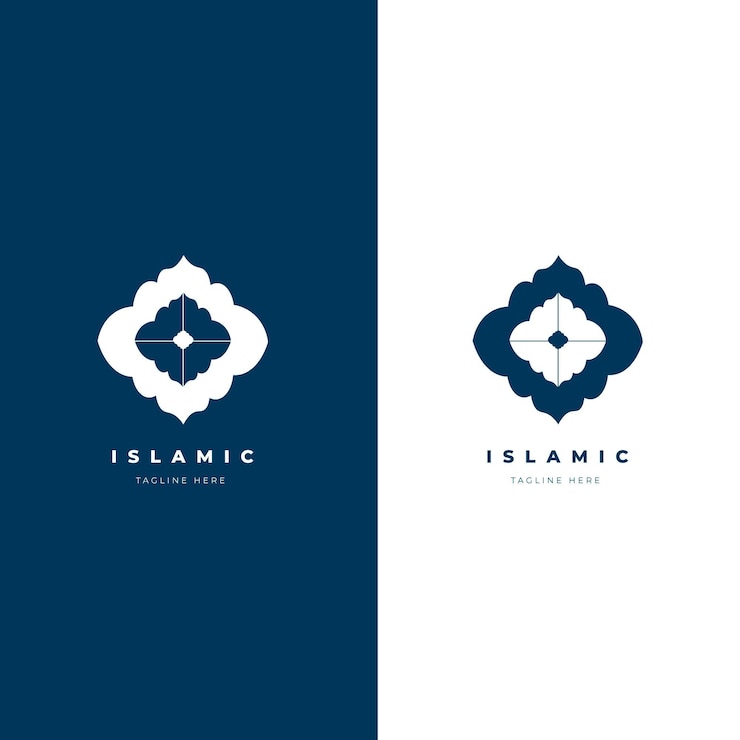 Vector gratuito hermoso logo islámico en dos colores.
