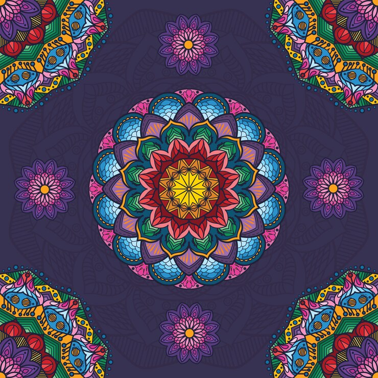 Vector gratuito hermoso mandala floral