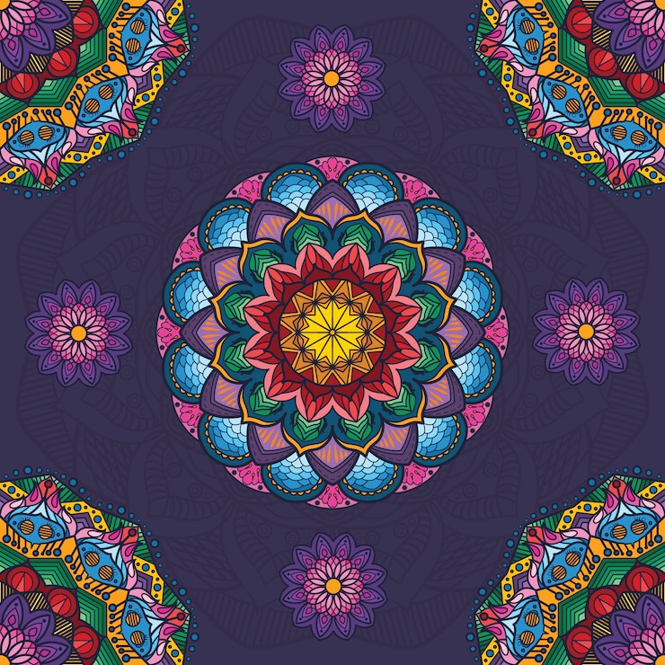 Vector gratuito hermoso mandala floral