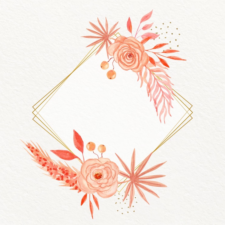 Vector gratuito hermoso marco de acuarela boho