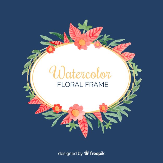 Hermoso marco floral en estilo de acuarela