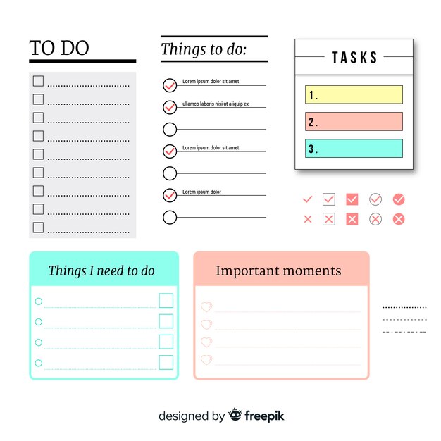 Hermoso pack de listas to do
