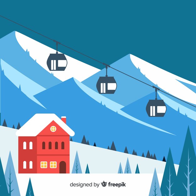 Un hermoso paisaje de invierno en el fondo