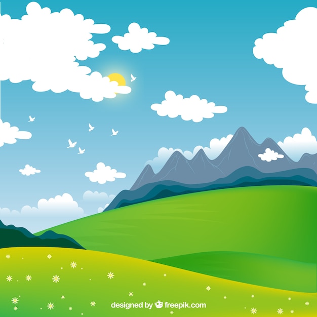 Vector gratuito hermoso paisaje