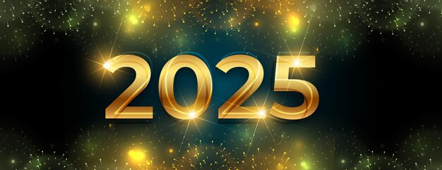 hermoso papel tapiz de saludos de oro para el año nuevo 2025 con copyspace