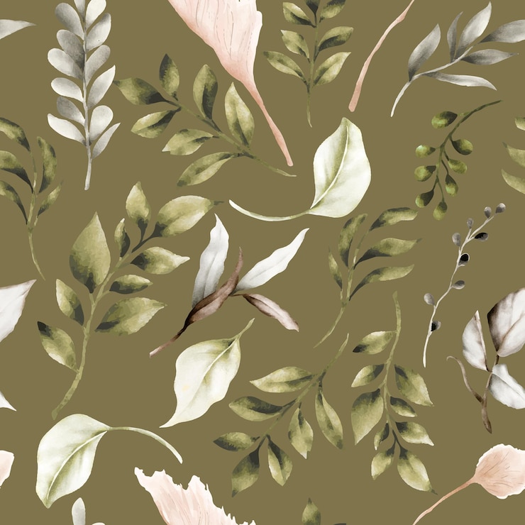 Vector gratuito hermoso patrón sin costuras flor de otoño y hojas acuarela