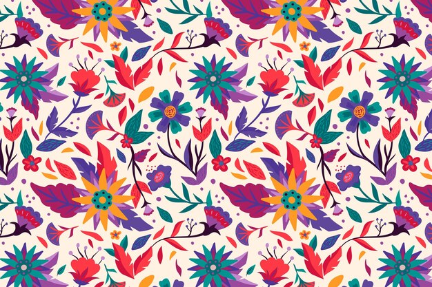 Hermoso patrón floral exótico pintado