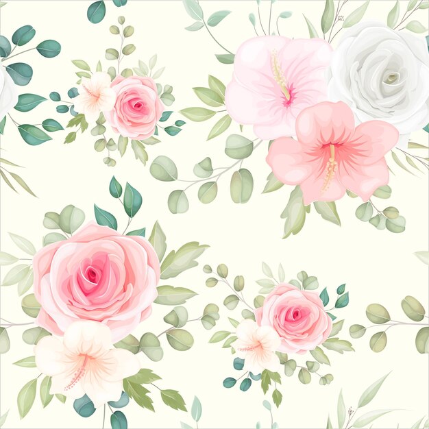 Hermoso patrón floral sin fisuras