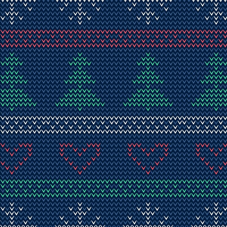 Vector gratuito hermoso patrón de navidad de punto