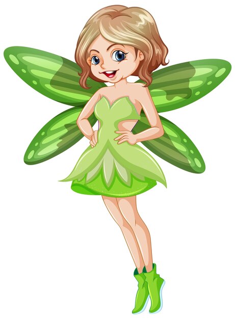 Hermoso personaje de dibujos animados de niña hada