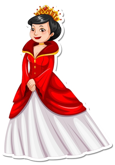 Hermoso personaje de dibujos animados princesa pegatina