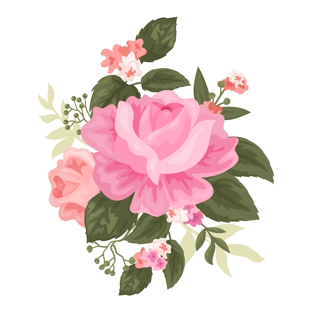 Vector gratuito hermoso ramo floral vintage