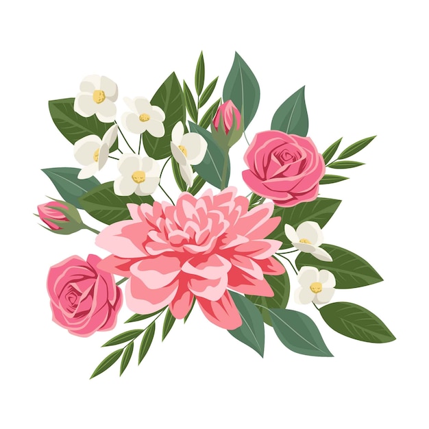 Vector gratuito hermoso ramo floral vintage