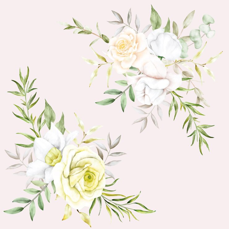 hermoso ramo de flores dibujado a mano