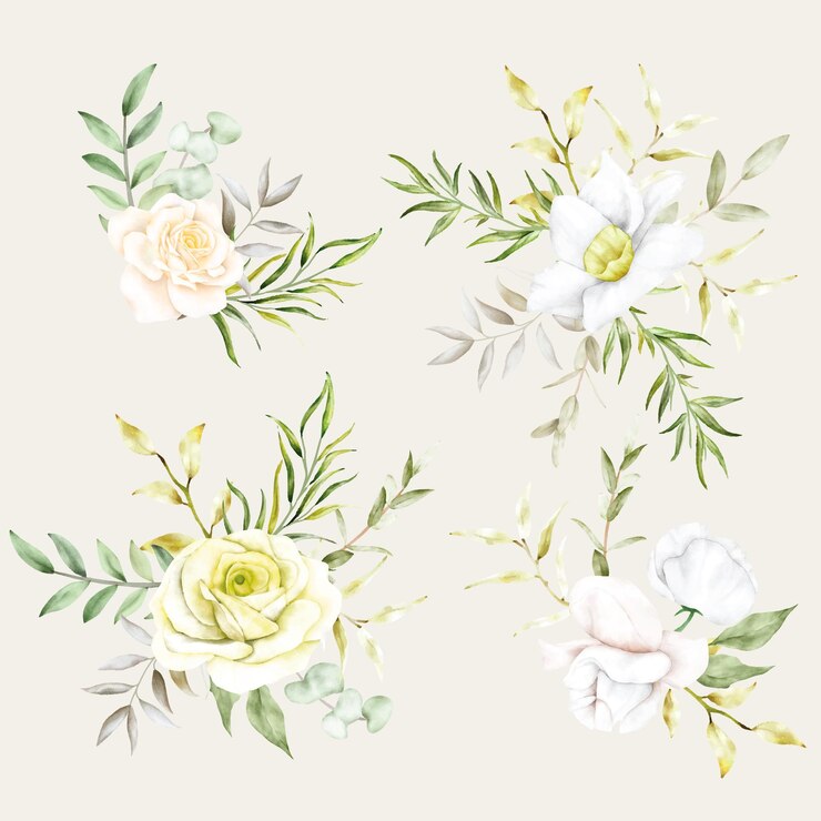 hermoso ramo de flores dibujado a mano