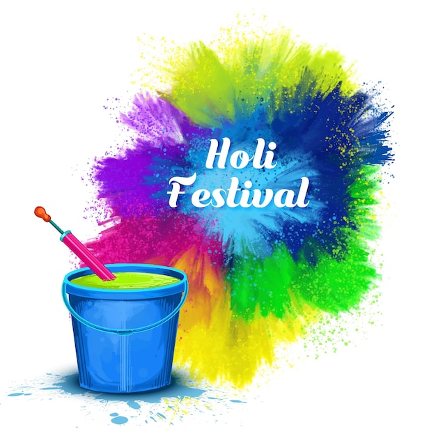 Un hermoso salpico de colores en el fondo de Happy Holi.
