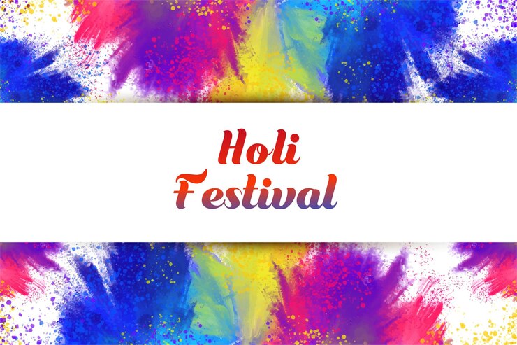 Vector gratuito un hermoso salpico de colores en el fondo de happy holi.