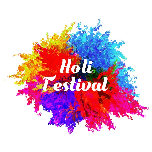 Un hermoso salpico de colores en el fondo de Happy Holi.