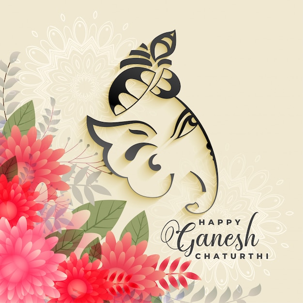 Vector gratuito hermoso señor ganesha festival de ganesh chaturthi saludo fondo