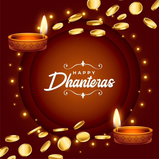 hermoso shubh dhanteras desea fondo para el vector de bendición de la diosa laxmi