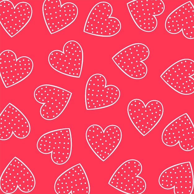 Vector gratuito hermoso telón de fondo con patrón de corazón para el diseño de tarjetas de felicitación de san valentín