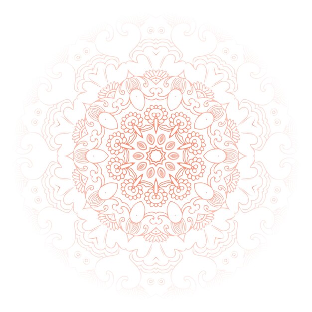 hermoso vector de diseño de fondo de adorno de mandala floral redondo