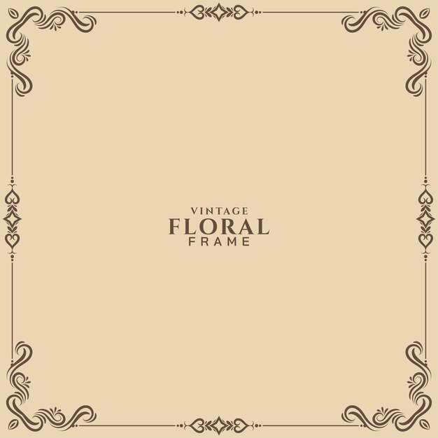 Hermoso vector de diseño de fondo de marco floral Vintage