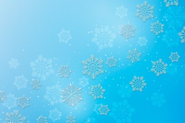 Hermosos copos de nieve en estilo papel