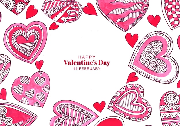 Vector gratuito hermosos corazones decorativos forman el fondo de la tarjeta del día de san valentín