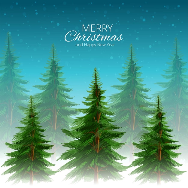Hermosos diseños de plantillas de tarjetas de felicitación para el árbol verde de Feliz Navidad