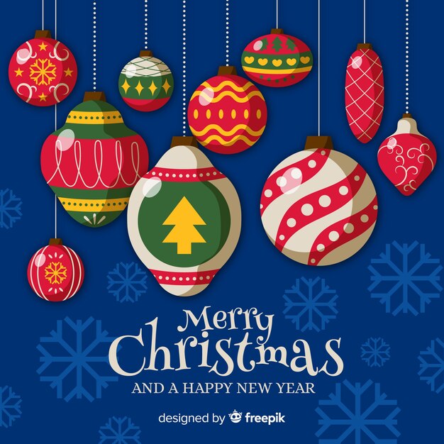 Hermosos globos de navidad estilo de diseño plano