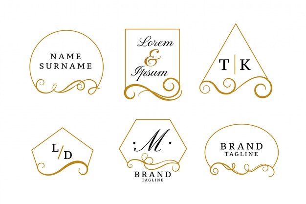 Hermosos logotipos elegantes o colección de monogramas de boda