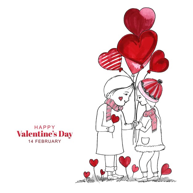 Hermosos niños pequeños lindos para el fondo de la tarjeta del día de san valentín de harts