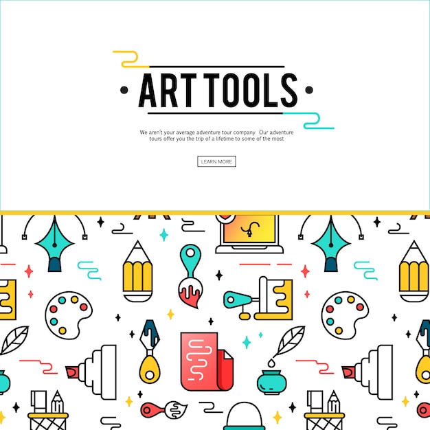 Herramientas de arte y materiales para pintar.