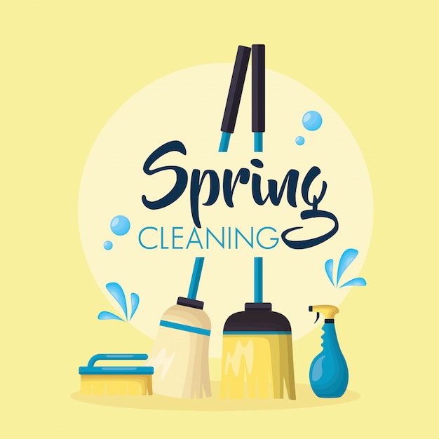 Herramientas de limpieza de primavera