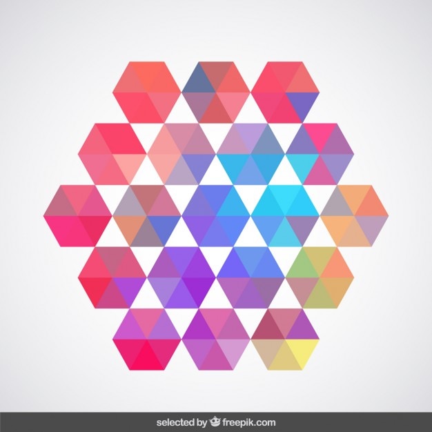 Vector gratuito hexágono hecho con hexágonos de colores pasteles