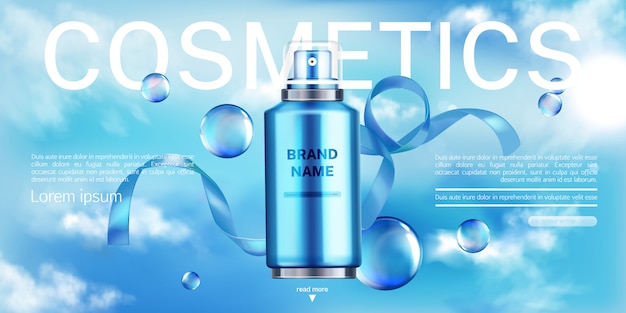 Hidratar plantilla de promoción de publicidad cosmética.