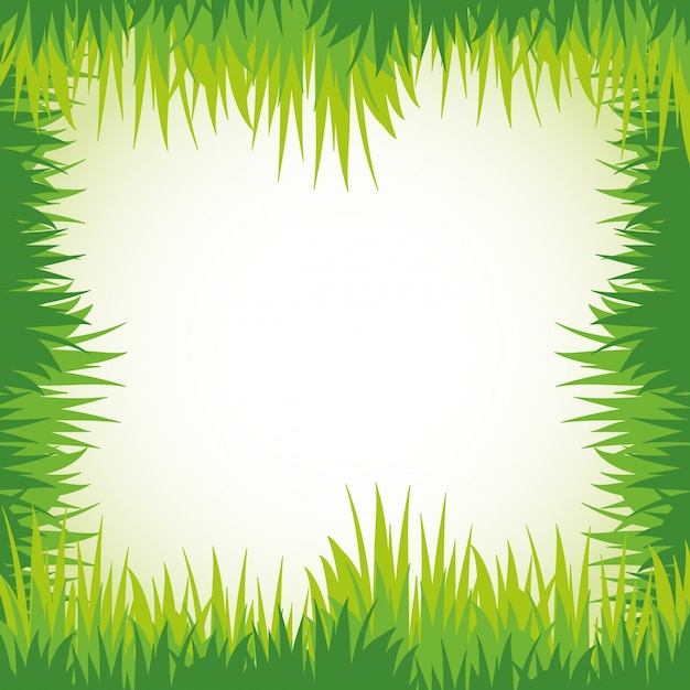 Hierba verde para la plantilla de marco