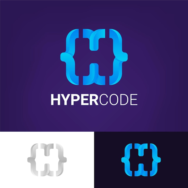 Vector gratuito hipercódigo del logotipo del código de degradado