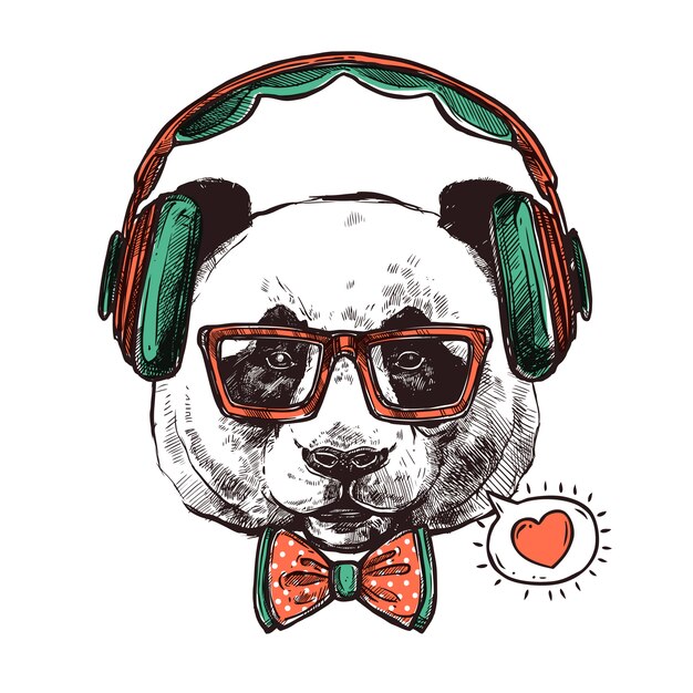 Hipster Retrato Animales