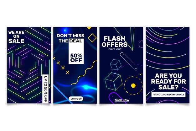 Historias coloridas abstractas de la venta de Instagram
