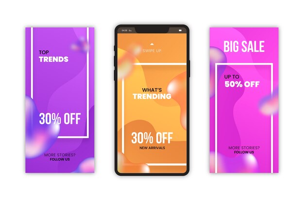 Historias coloridas abstractas de la venta de instagram